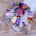 multi color stone ring large flower rings diamond jewelry manufacturer